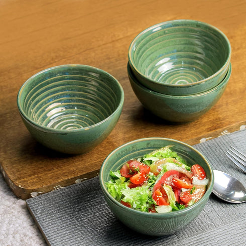 Sage Green Ceramic Snack Bowl Set of 4 (400ML) - The Earth Store - Bowls